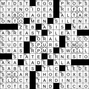 LA Times Crossword Answers Thursday October 6th 2022