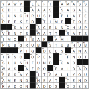 LA Times Crossword Answers Tuesday October 18th 2022