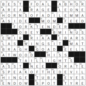LA Times Crossword Answers Tuesday October 25th 2022