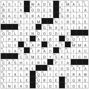 LA Times Crossword Answers Tuesday November 1st 2022