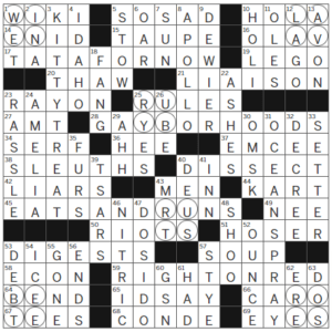 LA Times Crossword Answers Friday January 12th 2023
