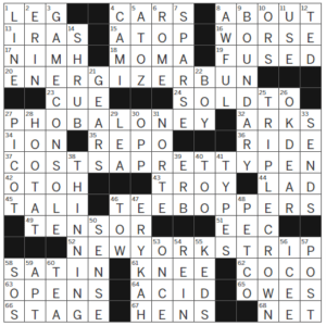 LA Times Crossword Answers Friday January 20th 2023