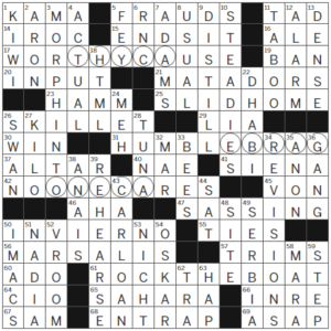 LA Times Crossword Answers Wednesday January 25th 2023
