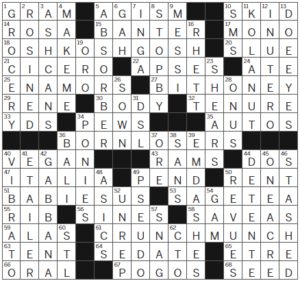 LA Times Crossword Answers Friday February 17th 2023
