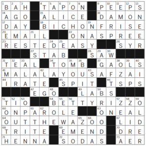 LA Times Crossword Answers Wednesday February 8th 2023