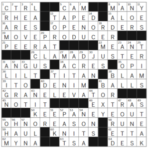 LA Times Crossword Answers Friday March 3rd 2023