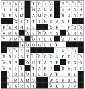 LA Times Crossword Answers Monday March 13th 2023