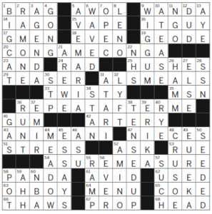 LA Times Crossword Answers Thursday March 2nd 2023