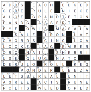 LA Times Crossword Answers Thursday March 9th 2023