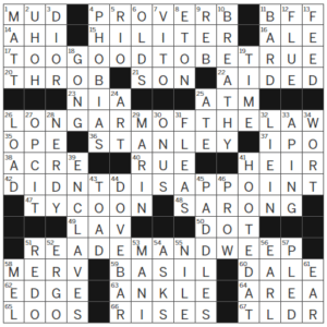 LA Times Crossword Answers Wednesday March 29th 2023