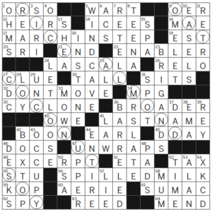 LA Times Crossword Answers Wednesday March 8th 2023