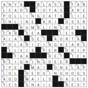 LA Times Crossword Answers Friday April 21st 2023