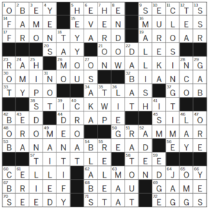 LA Times Crossword Answers Tuesday April 18th 2023