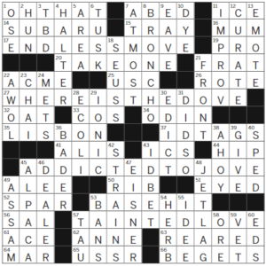 LA Times Crossword Answers Friday May 5th 2023