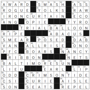 LA Times Crossword Answers Monday May 15th 2023 