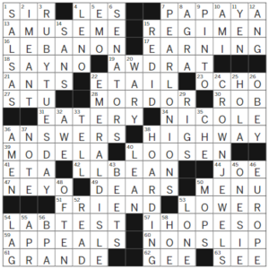 LA Times Crossword Answers Monday May 8th 2023