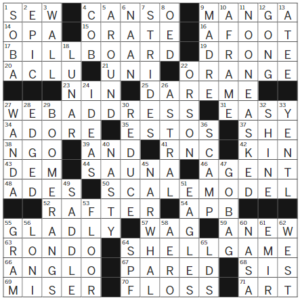 LA Times Crossword Answers Thursday May 4th 2023