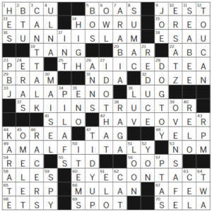 LA Times Crossword Answers Tuesday July 25th 2023