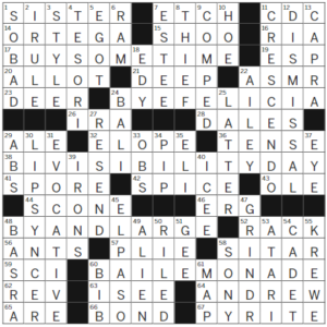 LA Times Crossword Answers Tuesday July 4th 2023