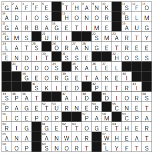 LA Times Crossword Answers Monday August 14th 2023