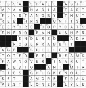 LA Times Crossword Answers Thursday August 17 2023