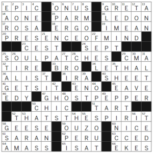 LA Times Crossword Answers Tuesday September 19th 2023