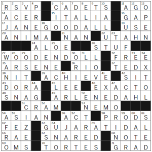 LA Times Crossword Answers Wednesday September 13th 2023