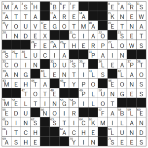 LA Times Crossword Answers Friday October 20th 2023