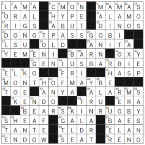LA Times Crossword Answers Friday October 27th 2023