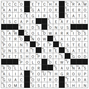 LA Times Crossword Answers Thursday October 25th 2023