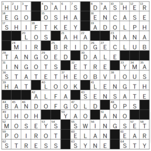 LA Times Crossword Answers Tuesday October 3rd 2023