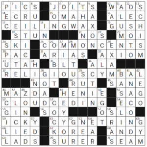 LA Times Crossword Answers Friday December 8th 2023