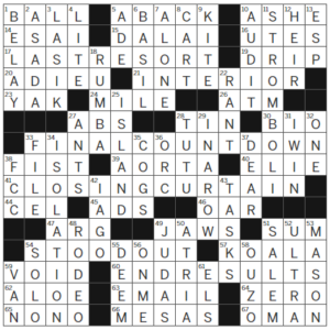 LA Times Crossword Answers Tuesday December 12th 2023
