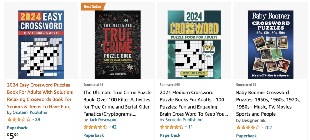 Crossword puzzle books