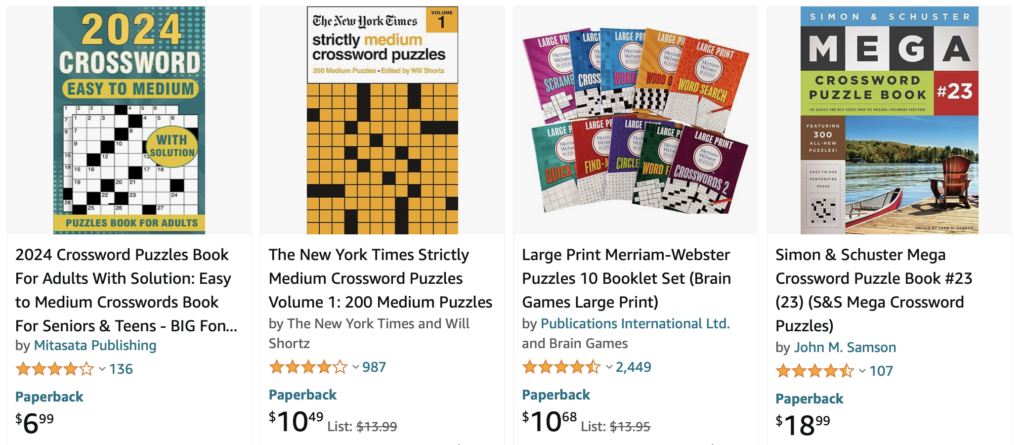 More crossword books for sale