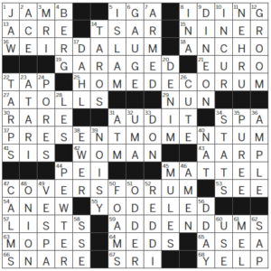LA Times Crossword Answers Friday January 19th 2024