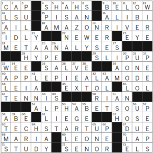 LA Times Crossword Answers Tuesday January 16th 2024