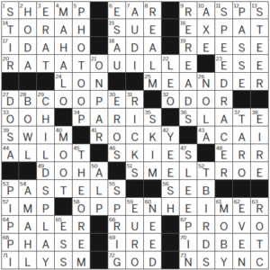 LA Times Crossword Answers Friday March 1st 2024