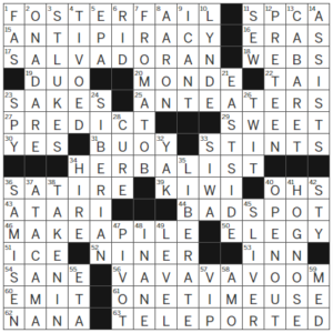 LA Times Crossword Answers Saturday March 2nd 2024
