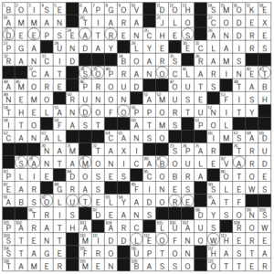 LA Times Crossword Answers Sunday March 24th 2024