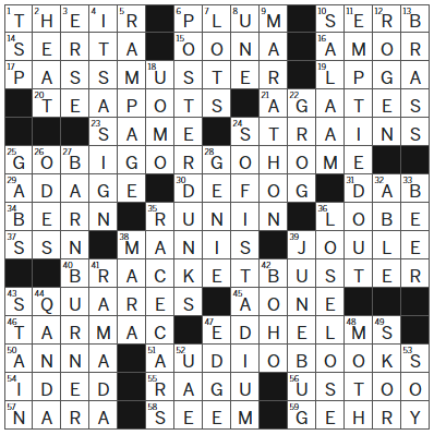 La Times Crossword Answers Saturday March 22nd 2025